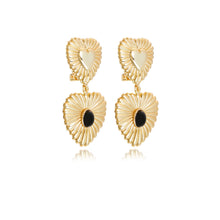 Load image into Gallery viewer, Eye of the Heart Earrings - Black Magic