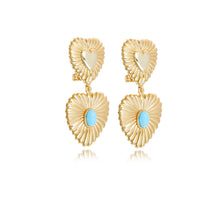 Load image into Gallery viewer, Eye of the Heart Earrings - Turquoise Tale