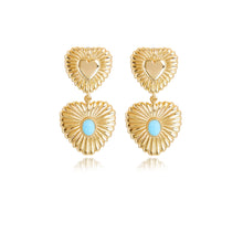 Load image into Gallery viewer, Eye of the Heart Earrings - Turquoise Tale