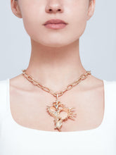 Load image into Gallery viewer, Courage dore with crystals on chain