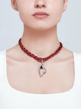 Load image into Gallery viewer, Rainbow Chokers with Forgiveness lame turquoise pendant