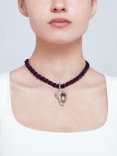 Load image into Gallery viewer, Rainbow Choker with Creativity lame turquoise pendant