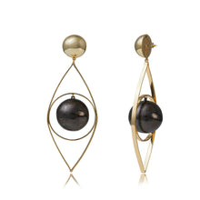 Load image into Gallery viewer, Dragon Eye Earrings - Dore / Black