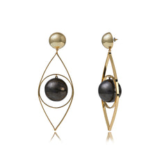 Load image into Gallery viewer, Dragon Eye Earrings - Dore / Black