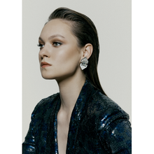 Load image into Gallery viewer, Mom's Earrings - Lame with White Crystals