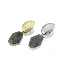 Load image into Gallery viewer, Fresh Air & Deep Sea earrings dore and lame with labradorite gemstones