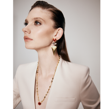 Load image into Gallery viewer, The Goddess Nefertiti gold Necklace - Red Sun