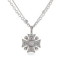 Load image into Gallery viewer, Insignia Lame Necklace with crystals on 925 silver chain