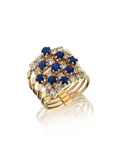 Load image into Gallery viewer, Harem Sapphire – Five Row Ring - birceakalaydesign