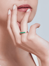 Load image into Gallery viewer, Harem Emerald Monochrome Band Ring - birceakalaydesign