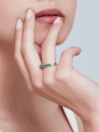 Harem Emerald Monochrome Band Ring - birceakalaydesign