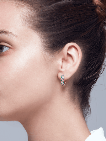 Harem Emerald – Double Row Earrings
