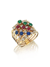 Load image into Gallery viewer, Harem Joy – Five Row Polychrome Ring