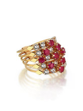Load image into Gallery viewer, Harem Ruby – Five Row Ring - birceakalaydesign