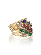 Load image into Gallery viewer, Harem Joy – Five Row Polychrome Ring