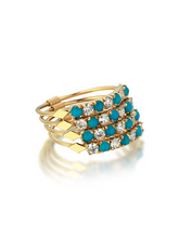 Load image into Gallery viewer, Harem Turquoise Quarted Ring