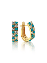 Load image into Gallery viewer, Harem Turquoise – Double Row Earrings - birceakalaydesign