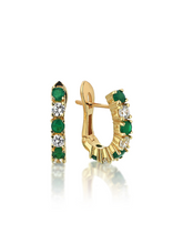 Load image into Gallery viewer, Harem Emerald Band Earrings