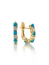 Load image into Gallery viewer, Harem Turquoise Band Earrings