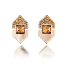 Load image into Gallery viewer, Mom's Earrings - Dore with Brown Crystals