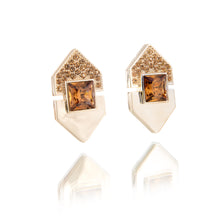 Load image into Gallery viewer, Mom's Earrings - Dore with Brown Crystals