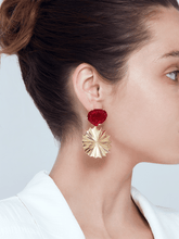Load image into Gallery viewer, Aglais IO Earrings with red crystal