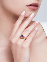 Load image into Gallery viewer, Two Eyed 88 Butterfly Ring Purple & Yellow - birceakalaydesign