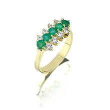 Load image into Gallery viewer, Harem Trio Emerald Rings
