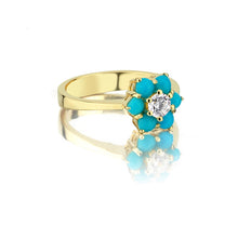 Load image into Gallery viewer, Harem Mini Blossom Turquoise Ring