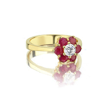 Load image into Gallery viewer, Harem Mini Blossom Ruby Rings