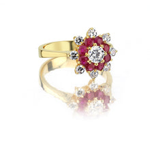 Load image into Gallery viewer, Harem Roses Ruby Rings