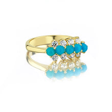 Load image into Gallery viewer, Harem Trio Turquoise Rings - birceakalaydesign