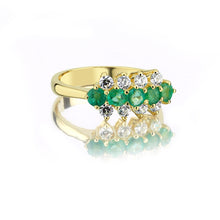 Load image into Gallery viewer, Harem Trio Emerald Rings