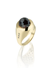Load image into Gallery viewer, solar eclipse dark brown gold ring