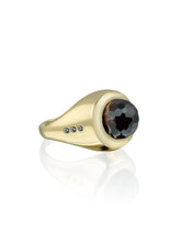 Load image into Gallery viewer, solar eclipse dark brown gold ring