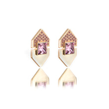 Load image into Gallery viewer, Mom's Earrings - Dore with Pink Crystals