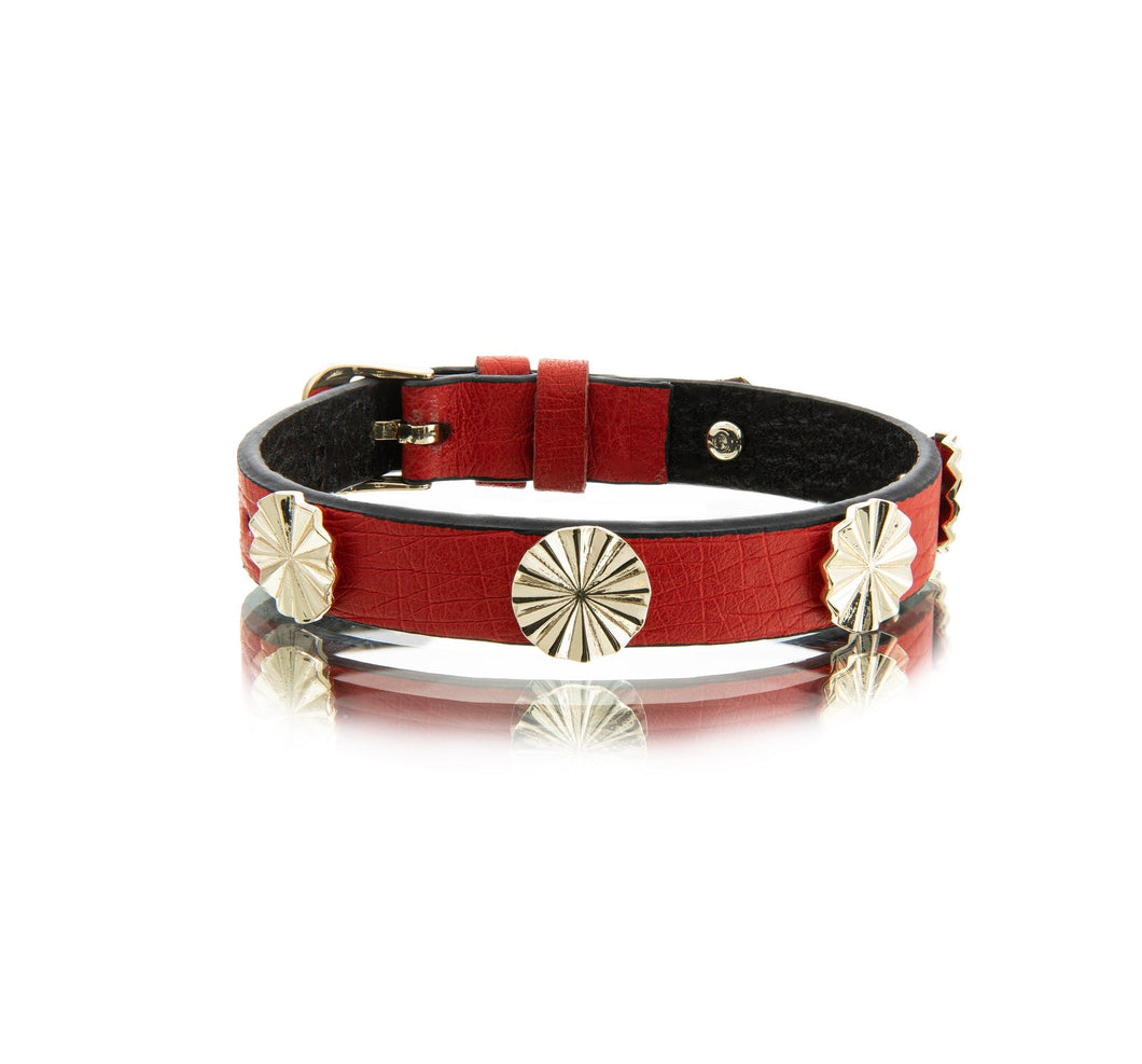 Sunset Red Leather Bracelet - birceakalaydesign