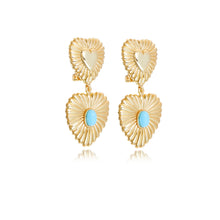 Load image into Gallery viewer, Eye of the Heart Earrings - Turquoise Tale
