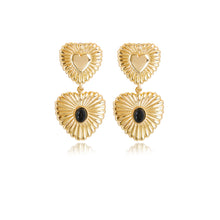 Load image into Gallery viewer, Eye of the Heart Earrings - Black Magic
