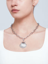 Load image into Gallery viewer, Art lame charm with turquoise on chain
