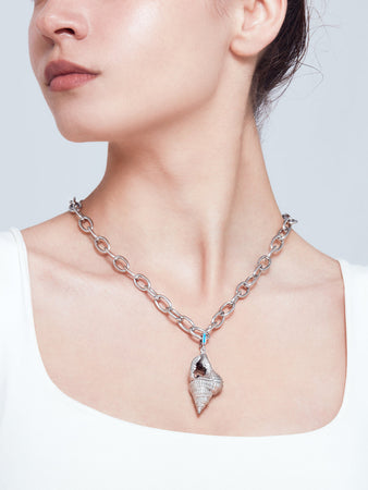 Forgiveness lame charm with turquoise on chain