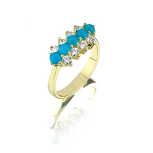 Load image into Gallery viewer, Harem Trio Turquoise Rings - birceakalaydesign
