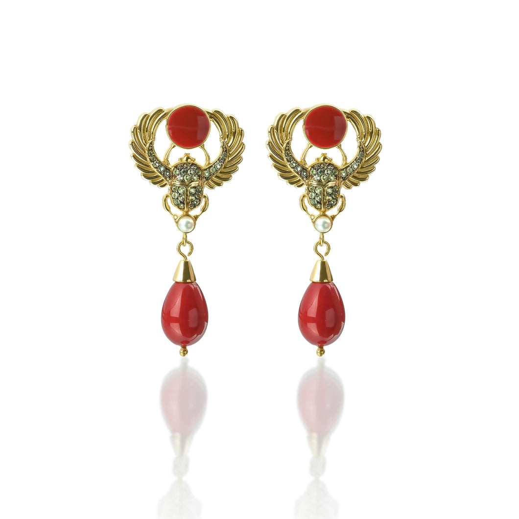 King Tut’s Scarab Earring – Symbol of Rebirth