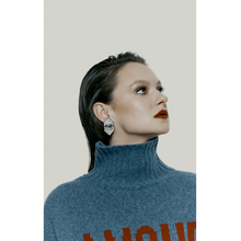 Load image into Gallery viewer, Mom&#39;s Earrings - Lame with White Crystals
