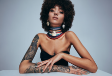 Load image into Gallery viewer, Rainbow Chokers with Deep Sea
