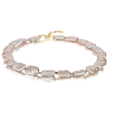 amorphous baroque hematite pearl necklace