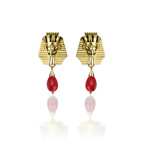 Treasure of Tutankhamun Earring - Red Drop