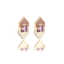 Load image into Gallery viewer, Mom&#39;s Earrings - Dore with Pink Crystals
