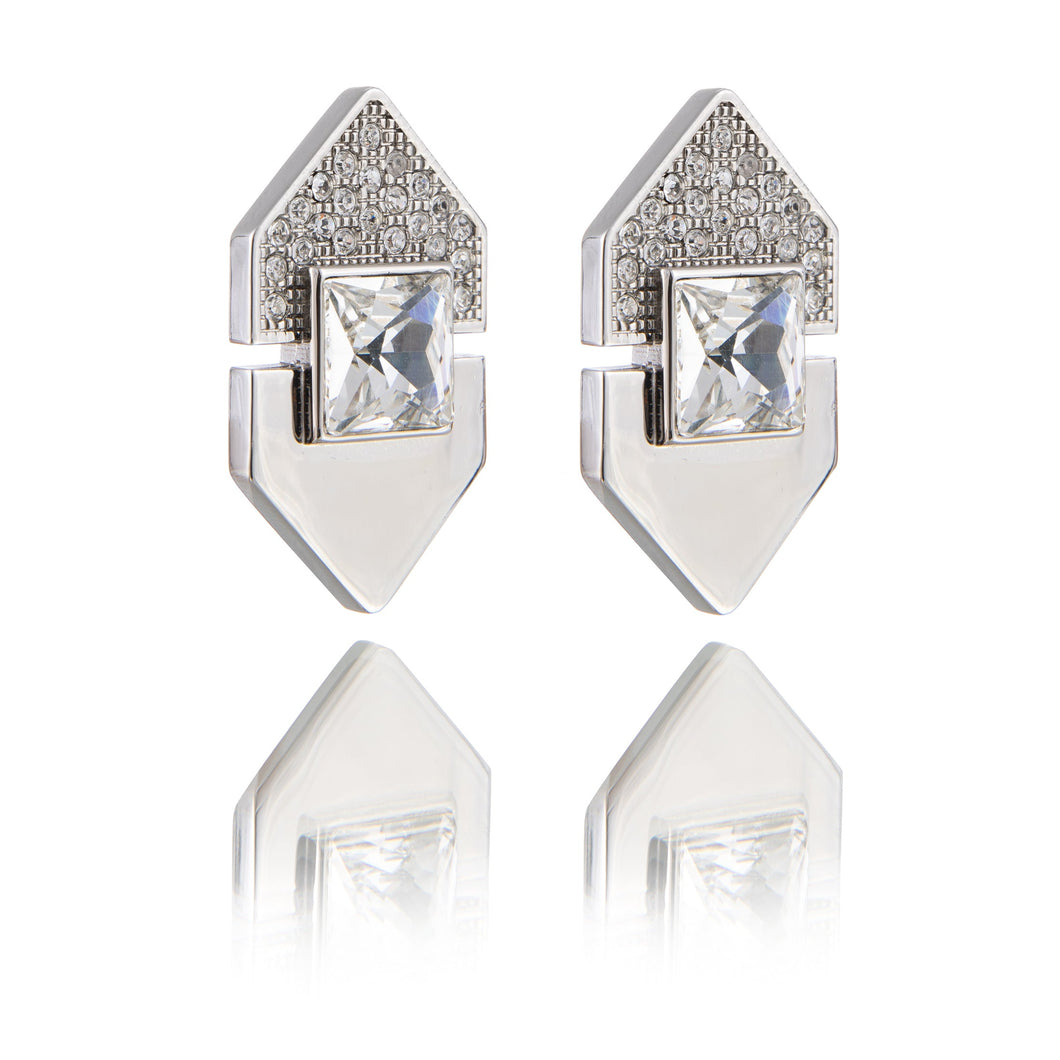 Mom's Earrings - Lame / White