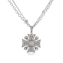 Load image into Gallery viewer, Insignia Lame Necklace with crystals on 925 silver chain
